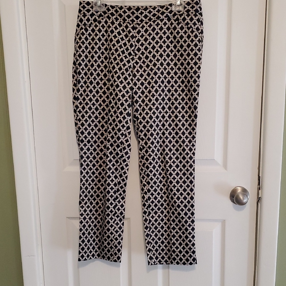 Laundry By Shelli Segal Geometric Black and Cream Pants